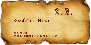 Kozári Nina névjegykártya